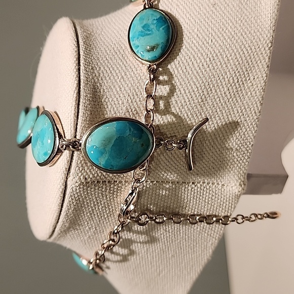 Barse Turquoise Sterling Silver Matching Necklace and Bracelet set - Picture 2 of 15